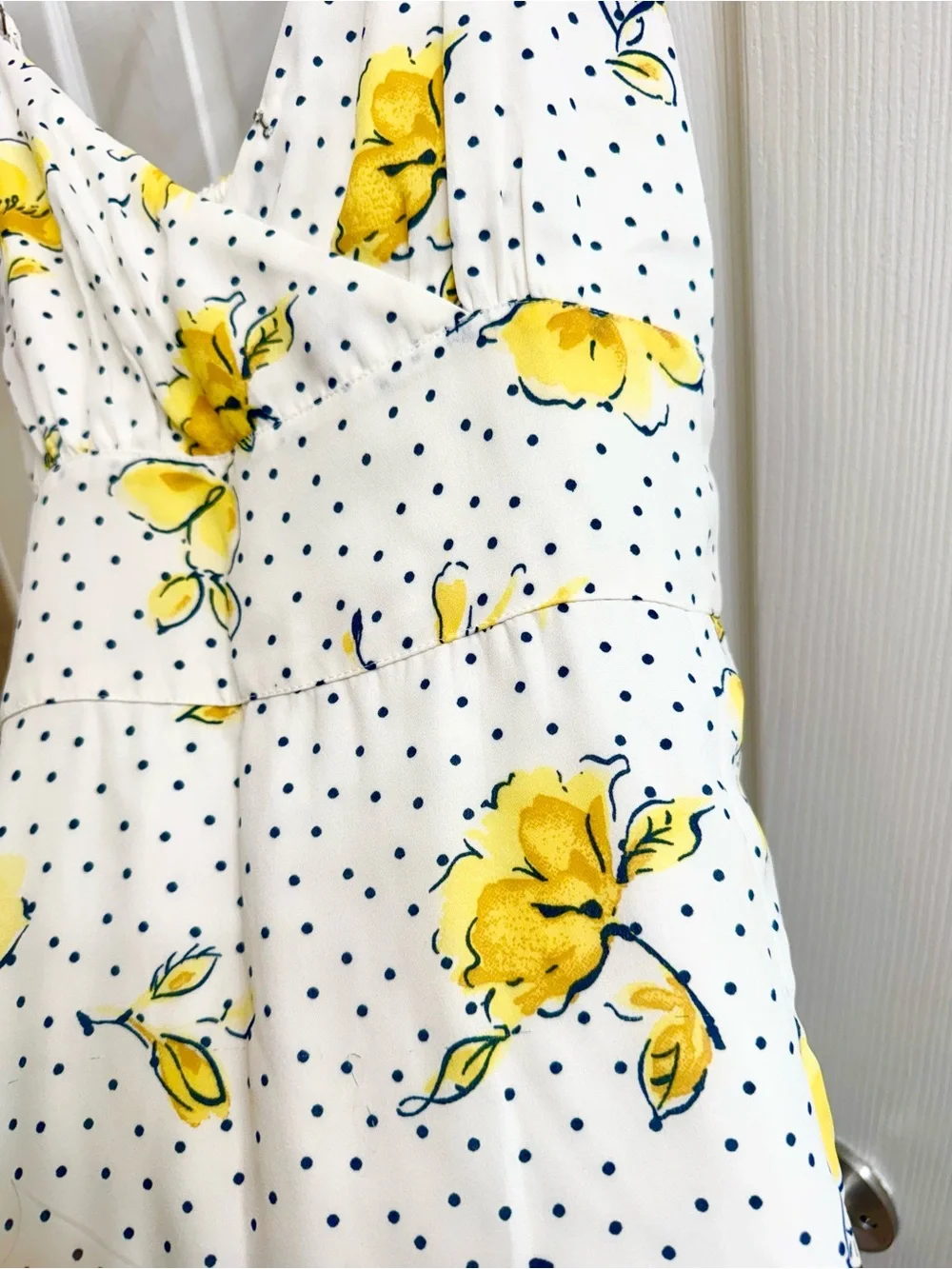 Abercrombie & Fitch White and Yellow Floral Slip Maxi Dress